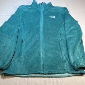 The North Face Girls Green‎ Osito Fleece Hiking Outdoor Jacket Full Zip XL